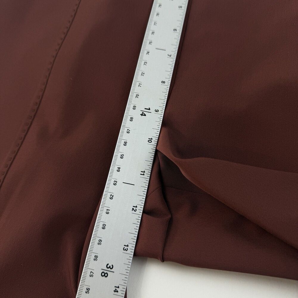 THE ROW Rust Brown Pants 14 Stretch Woven Tapered Leg Front Seam Modern Office - Picture 12 of 15